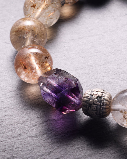 Amethyst Empowerment Crystal Bracelet – Super 7 & Black Gold Super 7