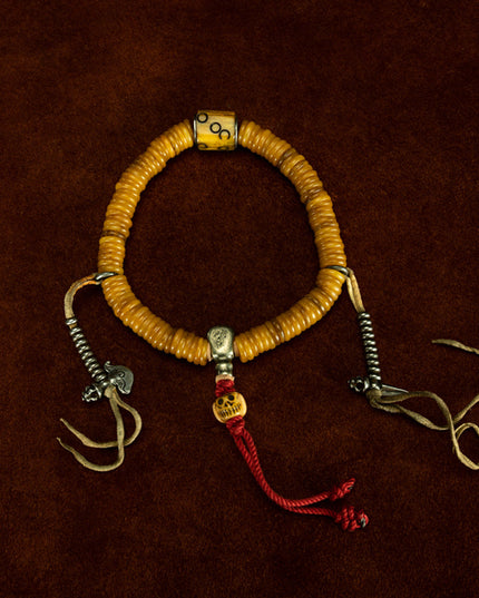 Qing Dynasty Antique Jade Mala Bracelet with 108 Beads