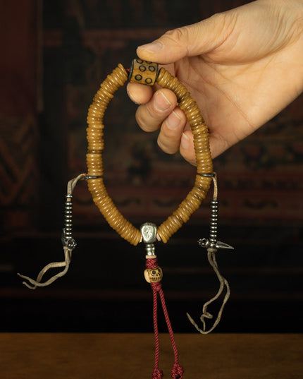 Qing Dynasty Antique Jade Mala Bracelet with 108 Beads