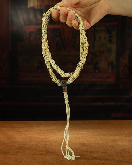 108 Beads Antique Tibetan Jade & Turquoise Bodhi Seed Prayer Bracelet