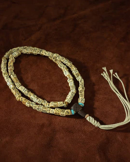 108 Beads Antique Tibetan Jade & Turquoise Bodhi Seed Prayer Bracelet