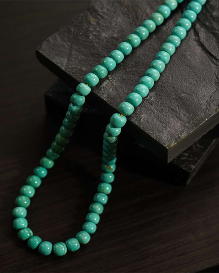 Turquoise Health Mala Necklace 108 Bead Meditation for Wellness