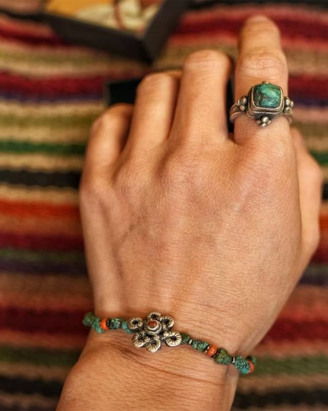 Wealth Guardian Turquoise Silver Bracelet