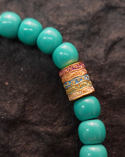 Prosperity & Healing Turquoise Bracelet with Buddha Charm