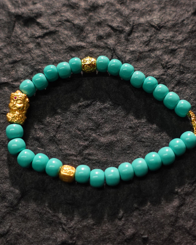 Healing Prosperity Turquoise Tara Gold Bracelet
