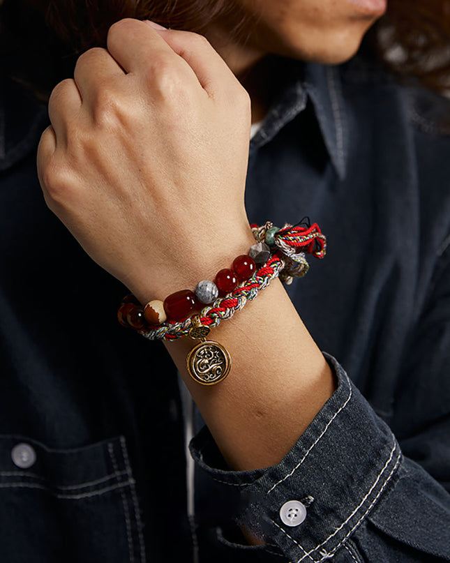 Prosperity Dragon Agate and Tiger Eye Bracelet
