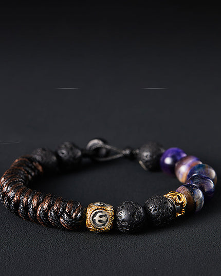 Prosperity Flame Tiger Eye and Silver Bracelet