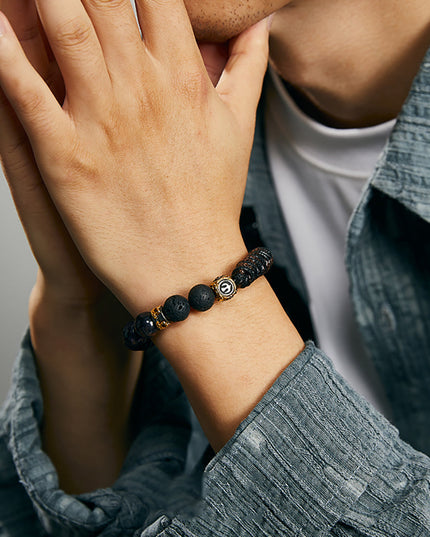 Prosperity Flame Tiger Eye and Silver Bracelet