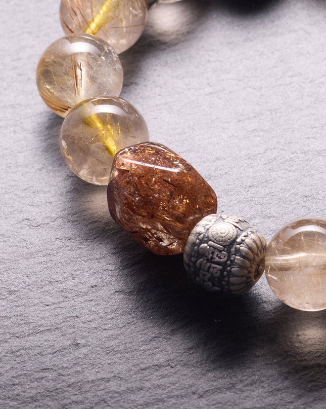 Wealth & Protection Titanium Bracelet – Black Gold Super 7 & Tiger Eye