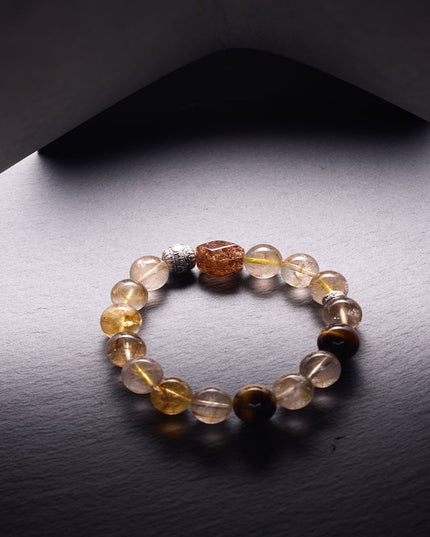 Wealth & Protection Titanium Bracelet – Black Gold Super 7 & Tiger Eye