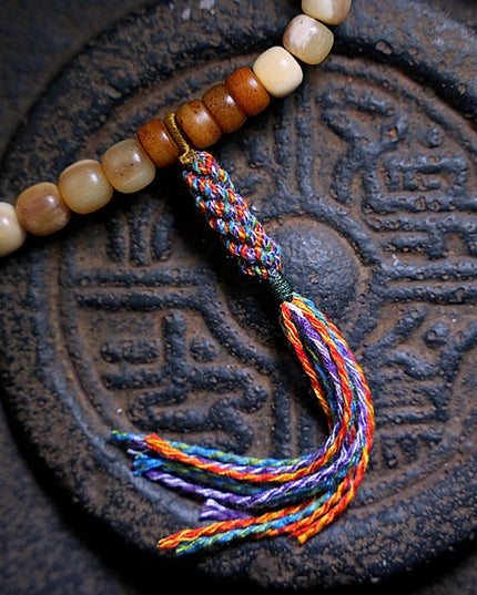 Abundance Yak Bone 108 Mala Beads Necklace