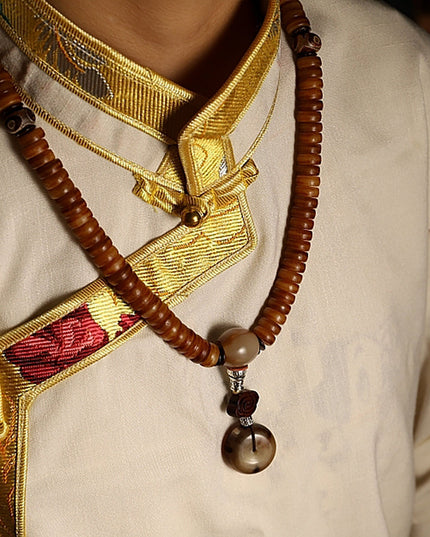 Vitality Yak Bone 108 Mala Beads Necklace