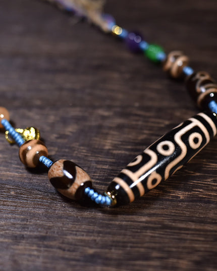 Fortune Nine-Eyed Dzi Pendant Pendant