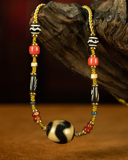 108 Bead Tibetan Dzi Bead Necklace