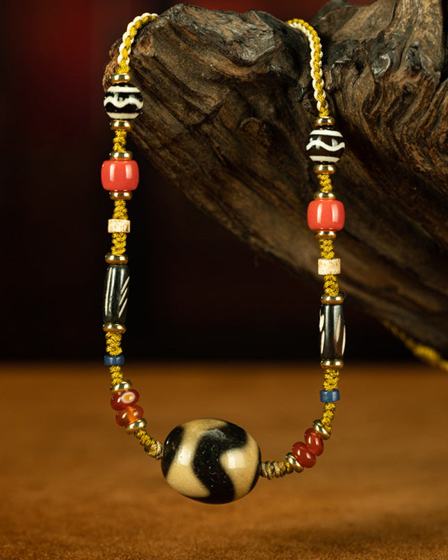 108 Bead Tibetan Dzi Bead Necklace