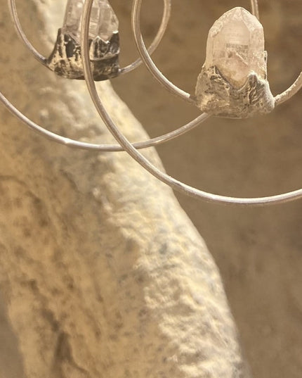 Celestial Blessing Clear Quartz Silver Earrings