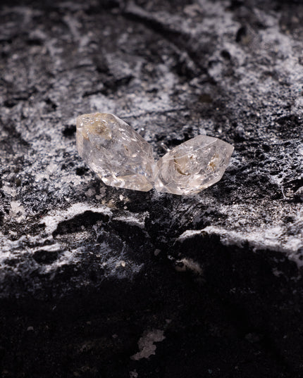 Raw Crystal Silver Drop Earrings