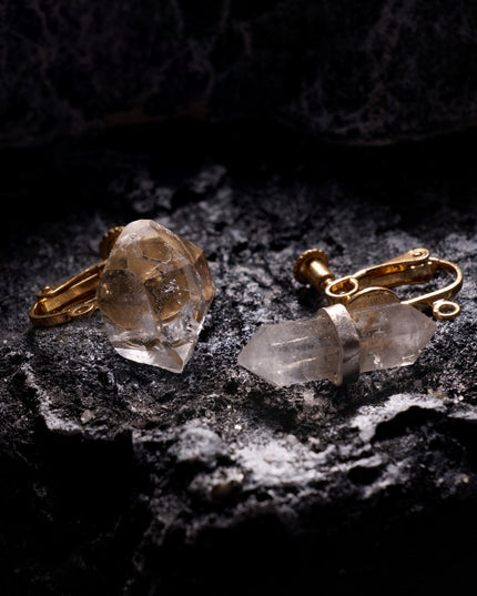Crystal Drop Earrings with Gold Accent