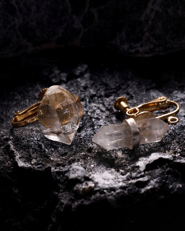 Crystal Drop Earrings with Gold Accent