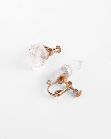 Crystal Drop Earrings with Gold Accent