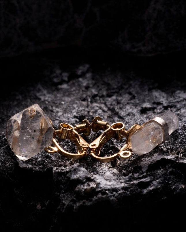 Crystal Drop Earrings with Gold Accent