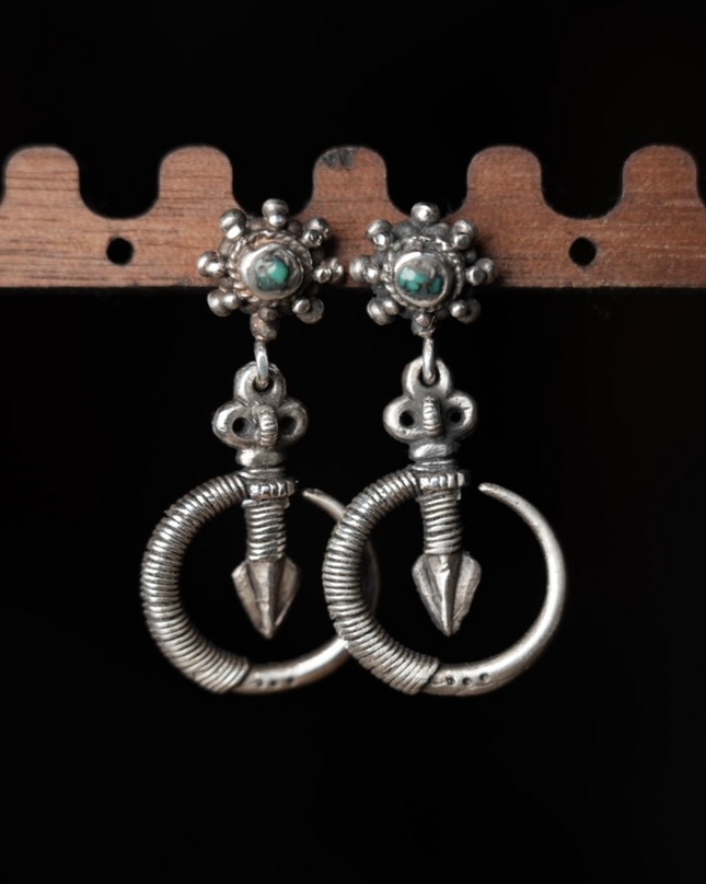 Mystic Guardian Turquoise Sterling Silver Earrings
