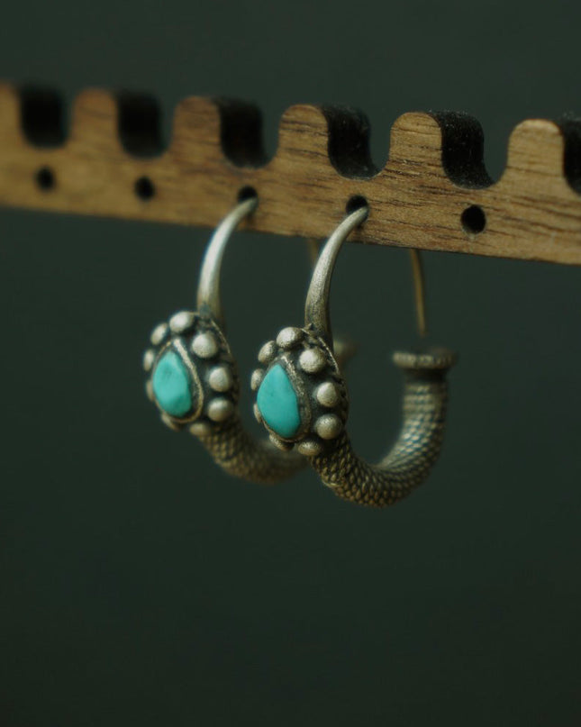 Celestial Luck's Whisper Turquoise Sterling Silver Earrings