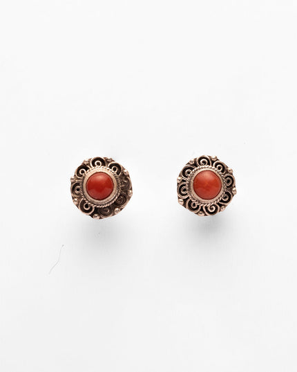 Vital Energy Red Coral Stud Earrings – Sterling Silver Love & Vitality