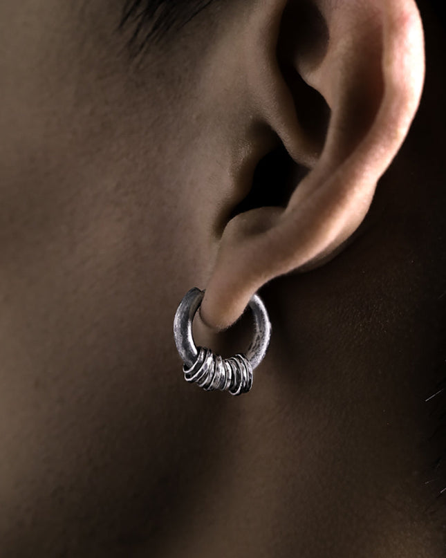 Fortune Spiral Sterling Silver Hoops