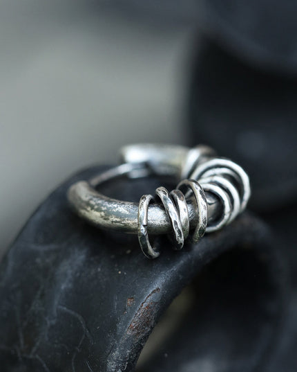 Fortune Spiral Sterling Silver Hoops