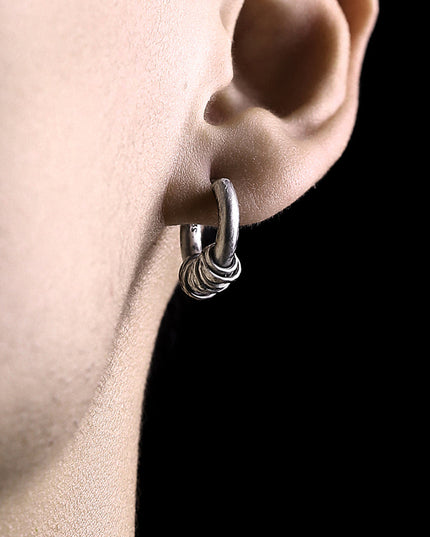 Fortune Spiral Sterling Silver Hoops