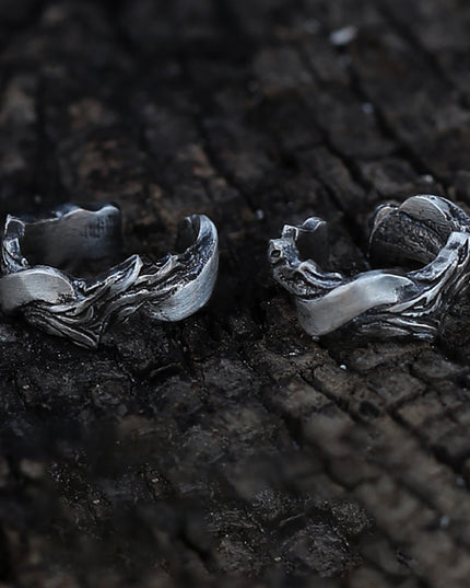 Guardian Waves Handcrafted Silver Earrings