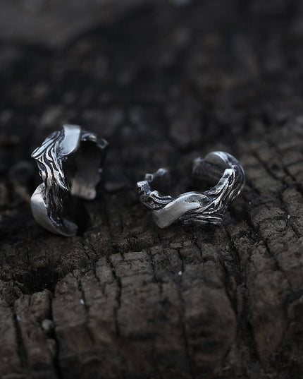 Guardian Waves Handcrafted Silver Earrings