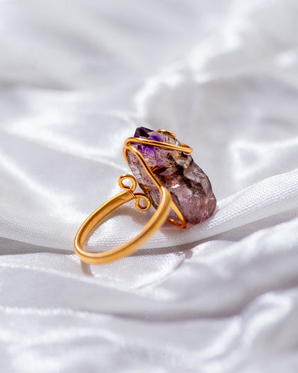 Embrace of the Heart Crystal Quartz Gold Rings