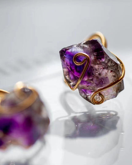 Embrace of the Heart Crystal Quartz Gold Rings