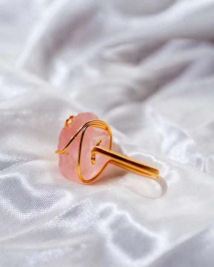 Embrace of the Heart Crystal Quartz Gold Rings