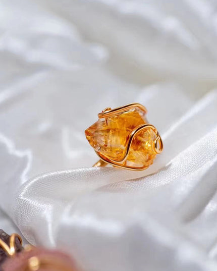 Embrace of the Heart Crystal Quartz Gold Rings
