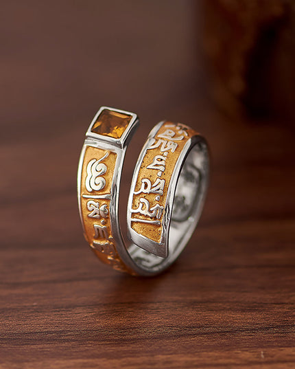 Guardian Crystal Protection Stering Silver Ring