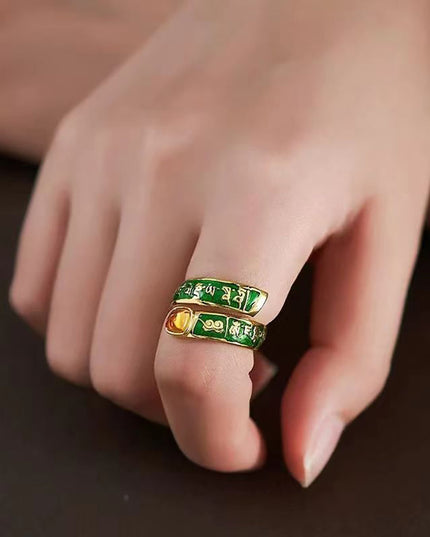Guardian Crystal Protection Stering Silver Ring
