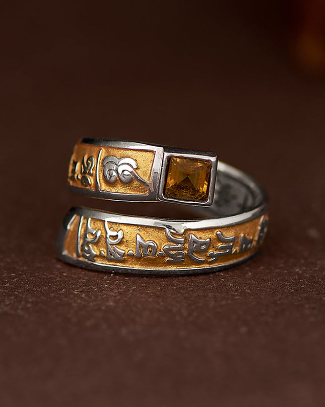 Guardian Crystal Protection Stering Silver Ring