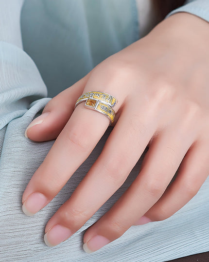 Guardian Crystal Protection Stering Silver Ring