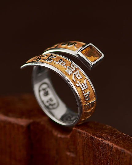 Guardian Crystal Protection Stering Silver Ring