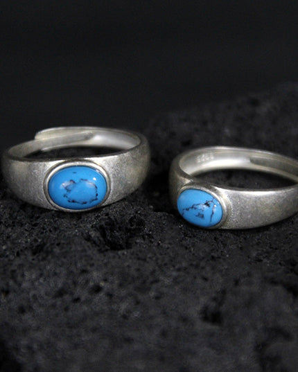 Wealth Harmony Turquoise Sterling Silver Rings