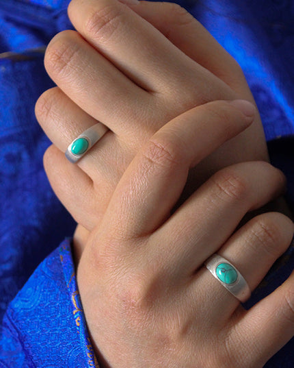 Wealth Harmony Turquoise Sterling Silver Rings