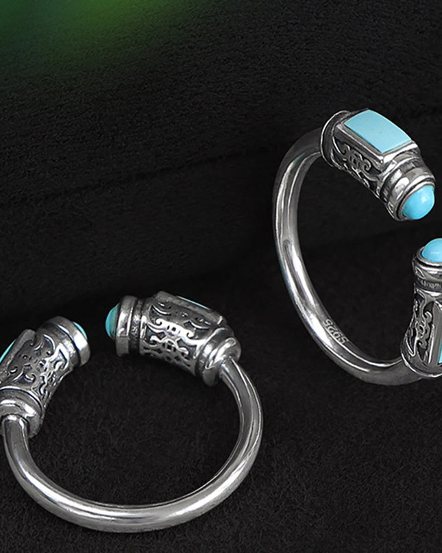 Turquoise Victory Ring | Symbol of Power, Success, and Wealth in Sterling Silver