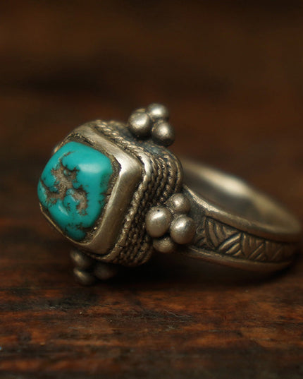Unity Wealth Harmony Turquoise Silver Rings