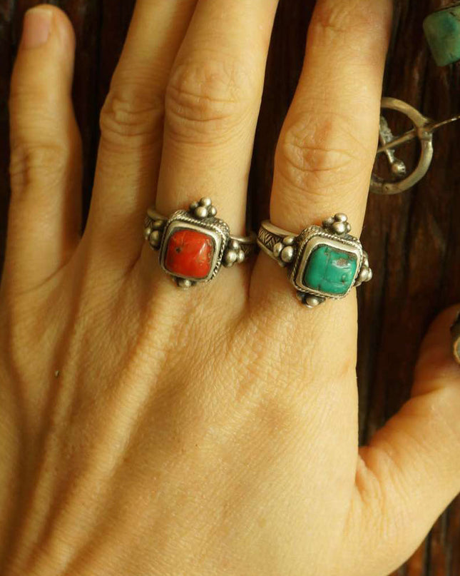 Unity Wealth Harmony Turquoise Silver Rings