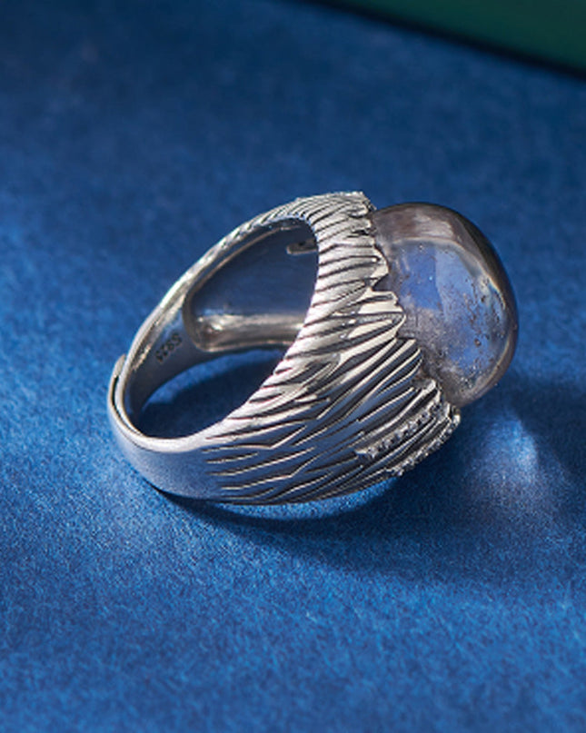 Mystical Spirit Phantom Ring – Ghost Stone in Sterling Silver