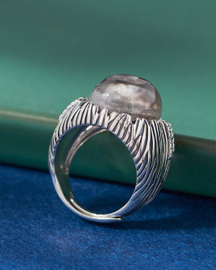 Mystical Spirit Phantom Ring – Ghost Stone in Sterling Silver