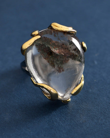 Guardian Green Crystal Silver Ring